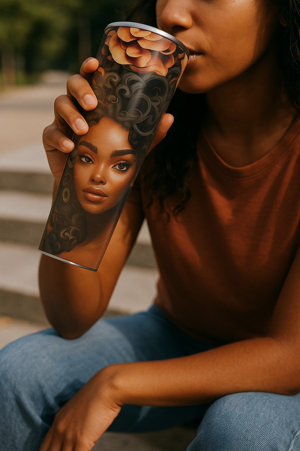 20oz Skinny Tumbler -- Orange Tumbler