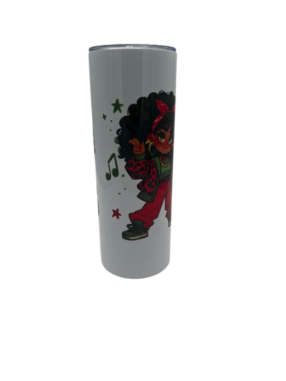 20oz Skinny Tumbler -- Freeish Juneteenth